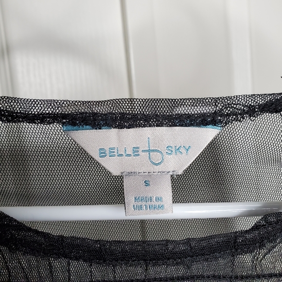 Black Mesh Ruffled Top - Picture 5 of 6